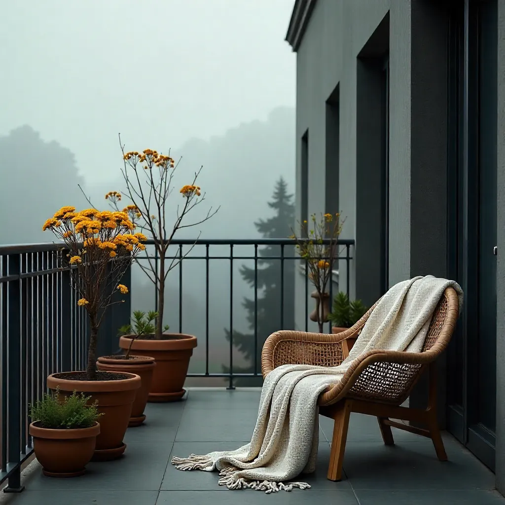Warm autumn balcony design